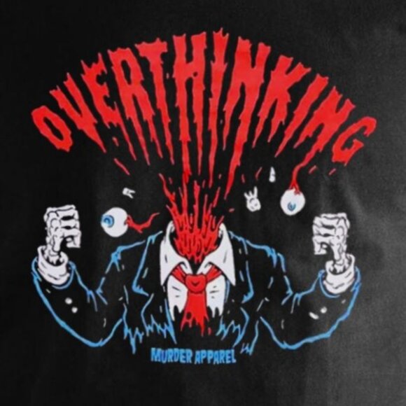 Overthinking Exploding Head Funny Meme Graphic T-Shirt Mental Health Gift Tee 05 - Picture 2 of 5